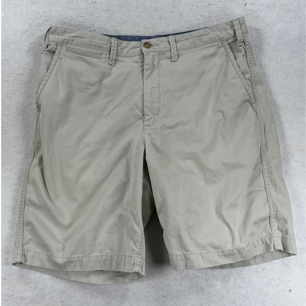 Polo Ralph Lauren Mens Khaki Tan Relaxed Fit Chino Shorts Cotton Size 34